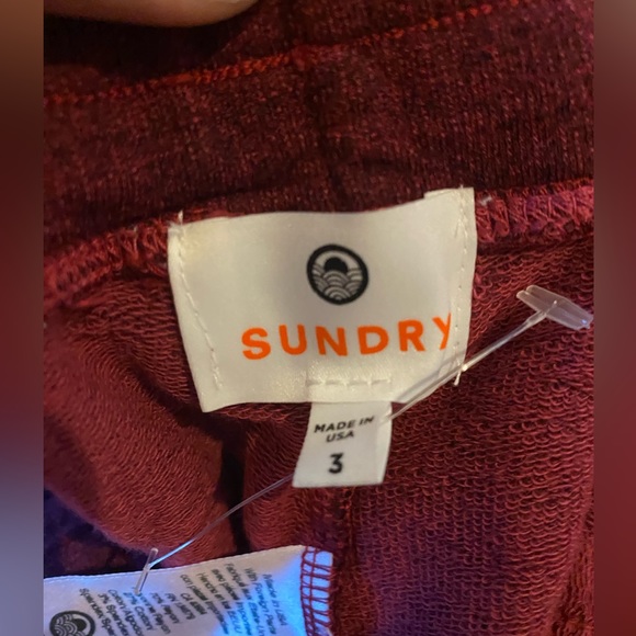 Sundry Everyday Sweater Knit Joggers size 3 color Brick red/Maroon - Picture 4 of 8